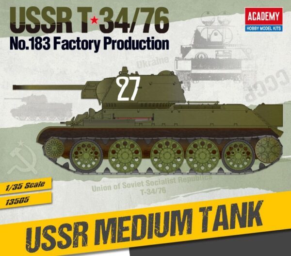 13505 1/35 USSR T-34/76 No.183 Factory Production ACADEMY