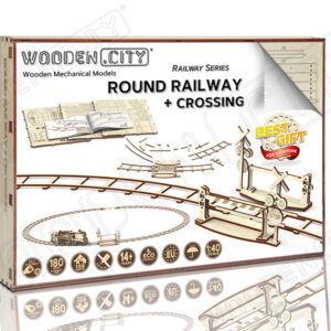 WR324 WOODEN.CITY Railway Series - Round Railway & Crossing scale 1:40 159 pezzi