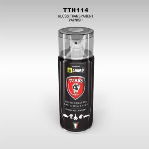 TTH114 TITANS HOBBY GLOSS TRANSPARENT VARNISH (vernice trasparente lucida) - 400ml Spray per plastica, metallo e resina