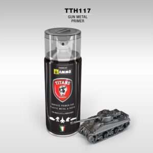 TTH117 TITANS HOBBY Gun Metal Primer (100%=Ammo of Mig color 0045) - 400ml Spray per plastica, metallo e resina