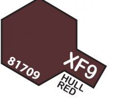 XF-9 Hull Red TAMIYA 81709 MINI 10ml Colore Acrilico Opaco