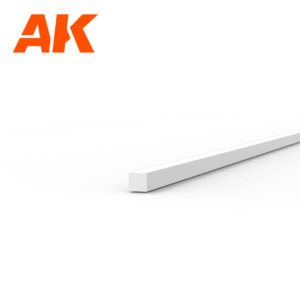AK6507 Listelli in polistirene bianco opaco Strips 0.50 x 0.50 x 350mm  STYRENE STRIP AK INTERACTIVE