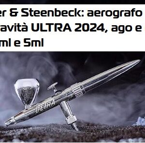 HS120231 Aerografo doppia azione per gravità ULTRA 2024, ago e dusa 0.45mm, cup 2ml e 5mlHARDER & STEENBECK