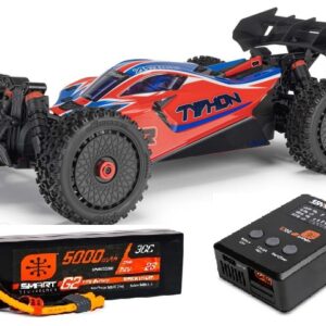 ARA4206V4T3 Automodello 1/8 TYPHON MEGA 665 4X4 Brushed Buggy Red Arrma COMPLET0